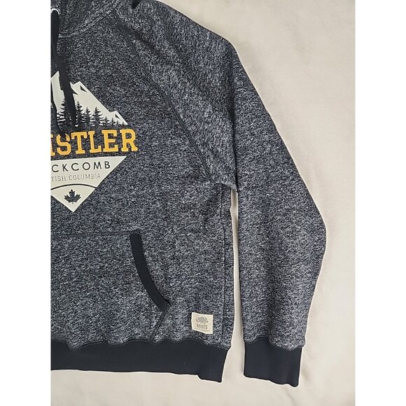 Roots Canada Whistler Blackcomb Mens Gray Hoodie Sweatshirt Medium Snowboarding - Picture 3 of 14